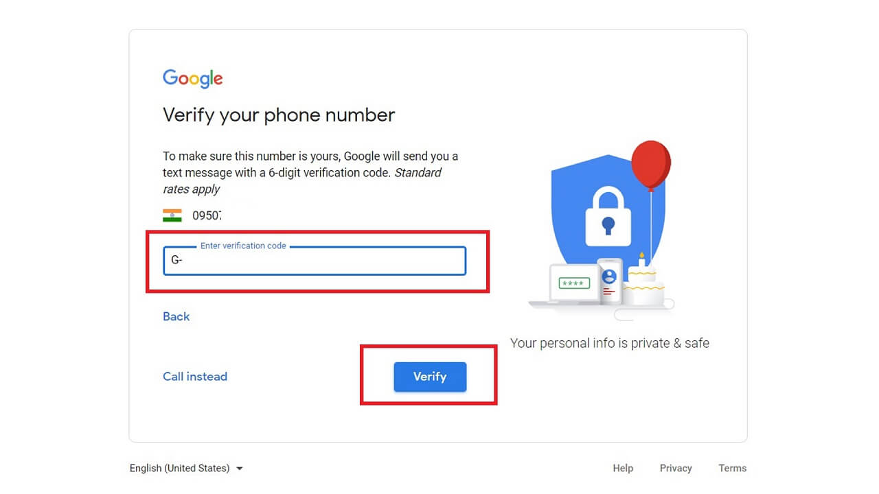 googel verify your phone number 